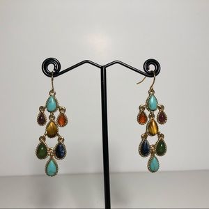 Beautiful Stone and Gold Colored Earrings